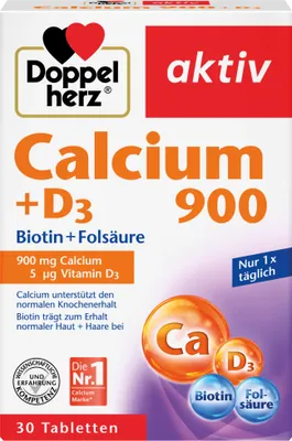 Produktbild von Doppelherz Calcium 900 +D3 +Biotin 30St