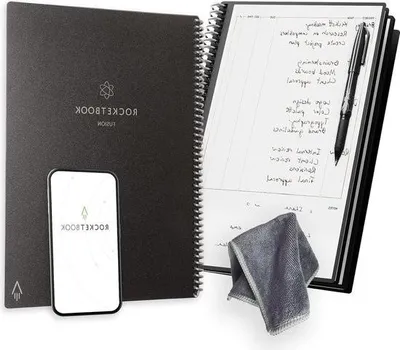 Obrázok produktu pre Opakovane použiteľný digitálny zápisník - Smart Notepad A4, čierny - diár so zoznamom úloh - týždenný a mesačný plánovač - stierateľné pero Frixion - kancelárska pomôcka - Fusion