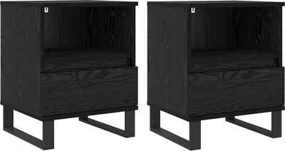 Image de Armoire de lit Chêne noir 40 x 35 x 50 cm Bois d'ingénierie