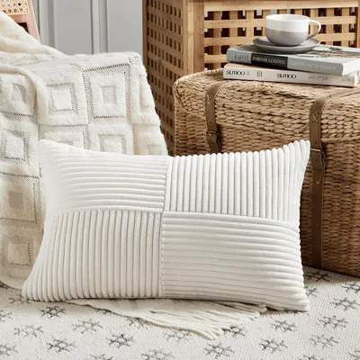 Obrázok produktu pre Poťah na vankúš 50x70 cm, tkanina kordová, farba krémová, 1 kus