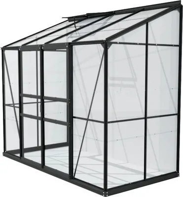 Produktbild von Vitavia Aktionsangebot (inkl. 60 Euro Zubehör): Anlehn-Gewächshaus "Ida 3300" schwarz 3,3 m² 3 mm ESG