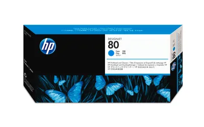 Produktbild von HP 80 Cyan Druckkopf und Druckkopfreiniger, HP Designjet 1000 Serie, Thermal Inkjet, Cyan, C4821A, Vereinigte Staaten, Singapur, 36 mm