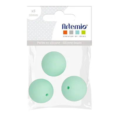 Immagine prodotto di Perle di silicone rotonde x 3 - 15 mm - verde acqua