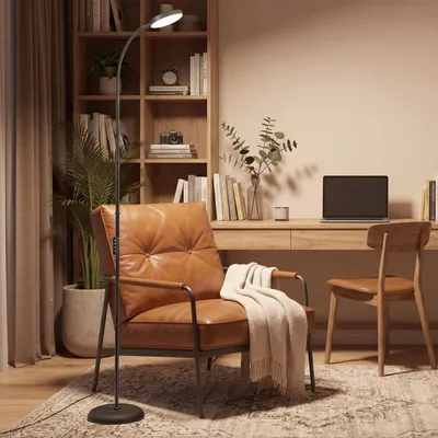 Produktbild von VASAGLE Stehlampe LED Dimmbar Leselampe 360° Drehbar für Wohnzimmer 22 x 22 x 170 cm Schwarz