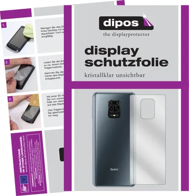 An instructional guide for applying a screen protector to a smartphone, alongside marketing material for the product.