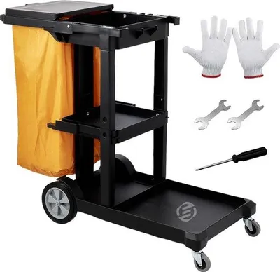 Immagine prodotto di Carrello per le pulizie - Carrello a due ruote con pala - Carrello per le pulizie - Carriola