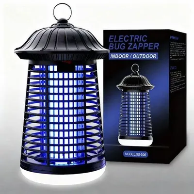 Obrázek produktu pro Elektrický odpuzovač hmyzu 2 v 1, 4200 V, 15 W, s UV světlem a LED osvětlením, vodotěsný (IPX4)