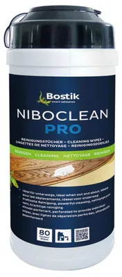 Obrázek produktu pro Bostik Niboclean Pro vlhčené čisticí utěrky 80 listů 220 x 210 mm