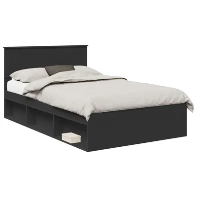 Immagine prodotto di vidaXL Struttura letto con testiera nera 120 x 200 cm in materiale a base di legno