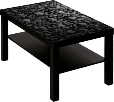 Produktbild von Couchtisch Tisch Totenkopf Knochen Mauer : schwarz weiß Tisch schwarz