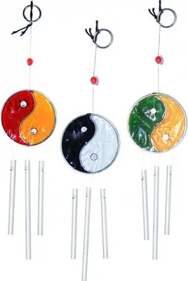 Produktbild von Suncatcher Ying Yang mit Windspiel, 3er Set