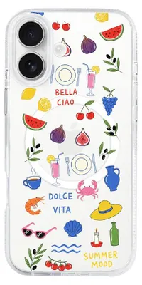 Produktbild von Hartschalenhülle für das iPhone 16, kompatibel mit MagSafe, transparent, Sommeraromen