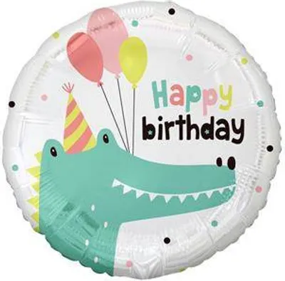 Produktbild von Happy Birthday Krokodil Folienballon, 45 cm