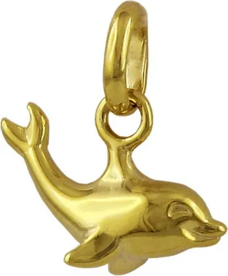 Produktbild von Kleiner Anhänger Delfin 12x7mm aus 9Kt 375 Gold Gelbgold glänzend
