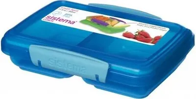 Produktbild von Sistema Vorratsbehälter Split unterteilt 350 ml, 3er-Pack, grün, pink, blau 5000095
