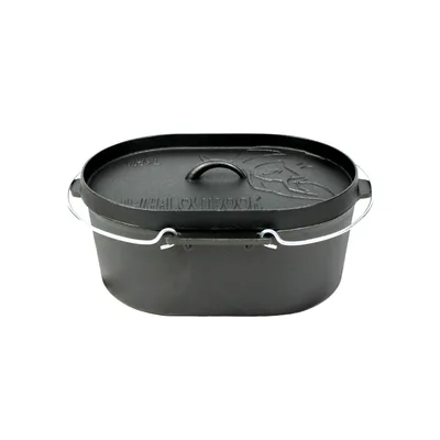 Produktbild von Dutch Oven Braadpan Gietijzer met Grill Deksel Ovaal 9 Liter