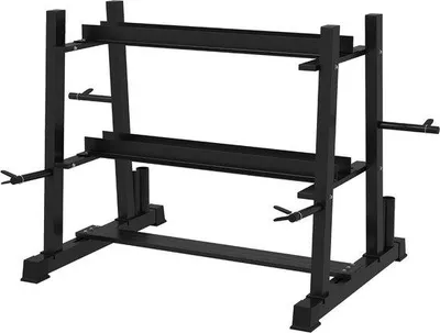 Immagine prodotto di Supporto per bilancieri - Porta pesi - Attrezzatura per allenamento della forza - Panca regolabile - 131 x 75 x 80 cm - Nero