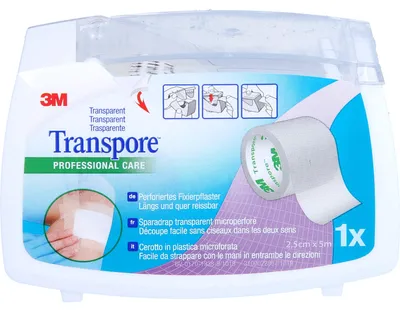 Produktbild von TRANSPORE 2,5 cmx5 m Pflaster auf Abroller