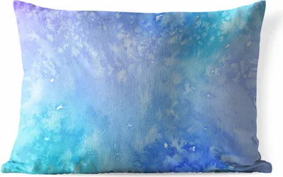 Produktbild von MuchoWow® Outdoor Kissen - Aquarell - Blau - Lila - Hellblau - 60x40 cm - Wetterfest - Lounge Kissen - Zierkissen - Kissen für Innenräume