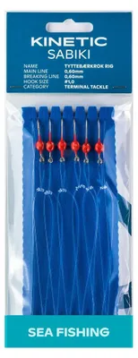 Produktbild von Kinetic Sabiki Tyttebærkrok Red/Silver - Meeressystem
