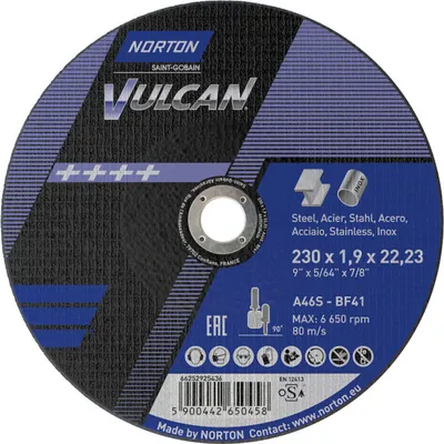 Zdjęcie produktu dla Tarcza do cięcia NORTON VULCAN 230x1,9 STAL