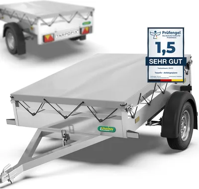 Produktbild von Tarpofix® Anhängerplane 217 x 117 x 8 cm - Flachplane Abdeckplane + Planengummi für UNSINN WEB 10 I PKW Anhänger Abdeckplane