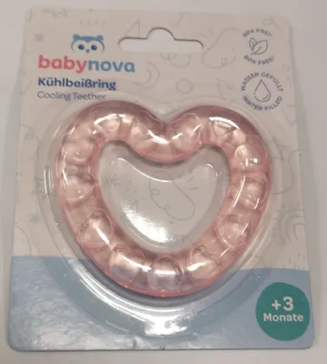 Produktbild von Baby-Nova Kühl Beißring Herz Rosa, 3-6 Monate