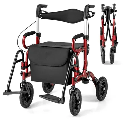 Produktbild von Faltbarer Leichtgewicht-Rollator mit Luftreifen und Sitz