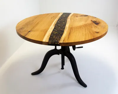 Produktbild von Runder Esstisch Epoxid Harz Tische Besprechungstisch Konferenz Tisch Massiv Holz