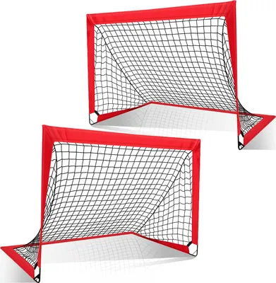 Zdjęcie produktu dla Bramki piłkarskie Jayseuw – składane i odporne na warunki atmosferyczne dla dzieci i dorosłych, 120 x 90 x 90 cm, zestaw 2 sztuki