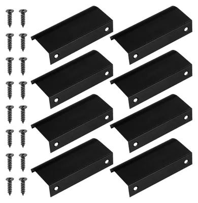 Produktbild von 8 Stück Möbelgriffe, Schrankgriffe Schwarz, 80mm Versteckte Griffe für Küchenschränke, Schubladengriffe, Türgriffe für Schublade und Schrank