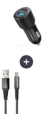Obrázek produktu pro Nabíječka + kabelová sada – THOMSON – Autonabíječka 60 W – Kabel USB-A na USB-C (3 A) – délka 1,5 m