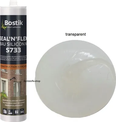 Produktbild von Bostik S733 Seal N Flex Bau Silicon 300ml Kartusche 1K Fugen Universaldichtstoff Transparent