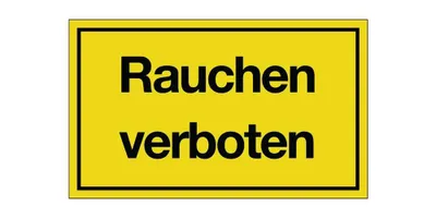 Produktbild von Hinweiszeichen Rauchen verboten L250xB150mm gelb schwarz Ku.
