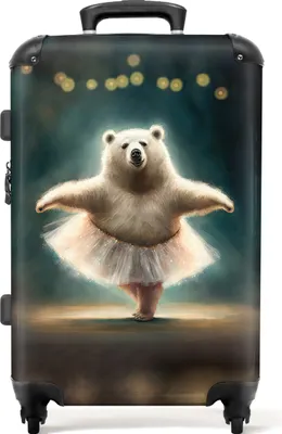 Produktbild von NoBoringSuitcases.com® Großer Koffer - Eisbär - Rock - Ballett - Porträt - Tiere - Kinder - Kombinationsschloss TSA - Hartschalen Trolley 4 Rollen - 72 liter - Reisekoffer - 66 cmKoffer Mittelgroß 67x43x25 cm, 72L,