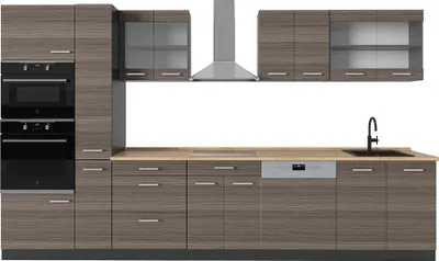 Produktbild von Küchenzeile Vicco R-Line Edelgrau/Anthrazit 350 cm , AP Eiche, Model 54128