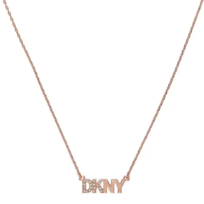 Produktbild von DKNY Pave Logo Pendant 5519996 Damenhalskette