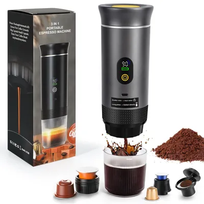 Tragbare Espressomaschine 3-in-1, 20 bar, 7500 mAh, für Camping & Reisen
