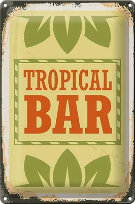 Produktbild von Blechschild Alkohol 20x30cm Tropical Bar Sommer