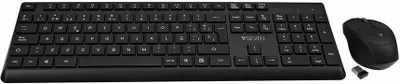 Produktbild von V7 CKW350FR Tastatur & Maus - Französisch - Tastatur, Kabellos, Funk 2,40 GHz, Schwarz - Maus, Optische, Kabellos, Funk, 1600 dpi Bewegungsauflösung, Schwarz - AAA für Mac