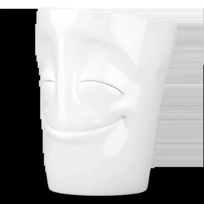 Image de FIFTYEIGHT PRODUCTS T018301 FIFTYEIGHT Henkelbecher 350ml - Vergnügt weiß