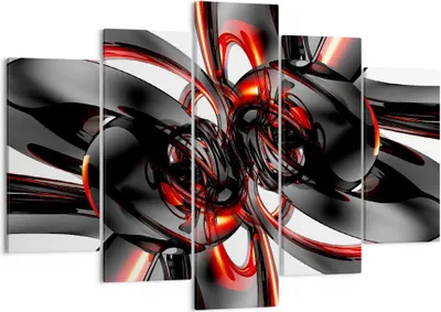 Produktbild von Bild auf Leinwand - Leinwandbild - Abstrakt Ring Glas Komposition - 150x100cm - Wand Bild - Wanddeko - Leinwanddruck - Bilder - Kunstdruck - Leinwand bilder - Wandkunst - EA150x100-1342