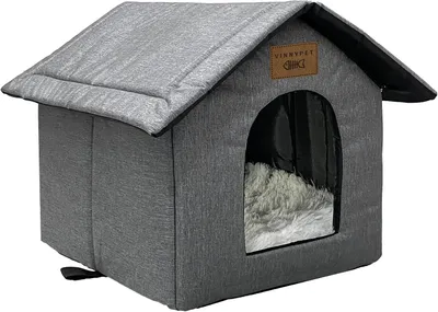 Productafbeelding van Kattenhuis voor buiten - winterbestendig en waterdicht - kattenhol met pluche kussen