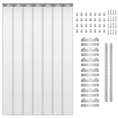 Produktbild von PVC-Streifenvorhang - Türvorhang - 91 x 213 cm - 7 Streifen - Hakenbefestigung - Transparent - Grün