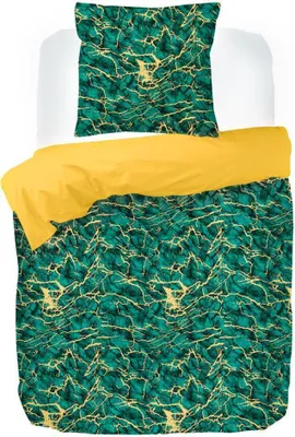 Produktbild von Kayori Chuo Baumwolle-Satin Bettwäsche-Garnitur Farbe Grün Größe 155x220 + 80x80 cm
