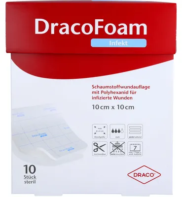 Immagine prodotto di DracoFoam Infect Medicazione in schiuma per ferite infette, 10 pezzi VER
