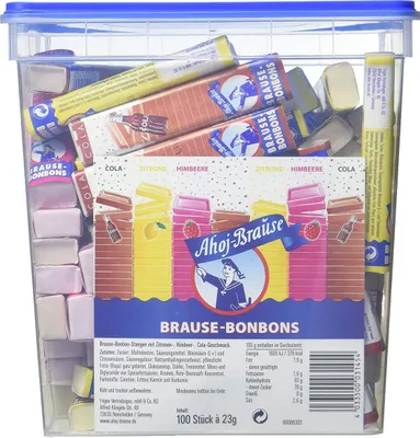 Produktbild von Ahoj Brause Stangen einzeln verpackte Brause Stangen Dose 100 Stück