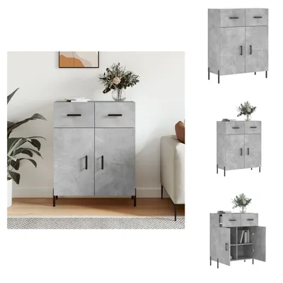 Image de vidaXL Sideboard gris béton 69,5x34x90 cm Bois composite - Sideboards
