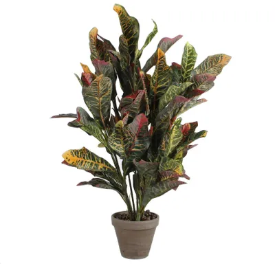 Zdjęcie produktu dla Sztuczna roślina Mica Decorations Croton - H73 x Ø40 cm - Kolorowa