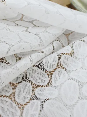 Elegante Jacquard-Vorhanggardinen mit Blättermuster - 45 x 130 cm - Weiß